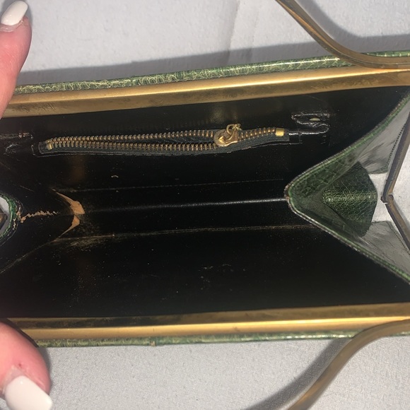 ❤️FINAL DAY❤️Vintage 1960’s green snake skin purse - Picture 5 of 7